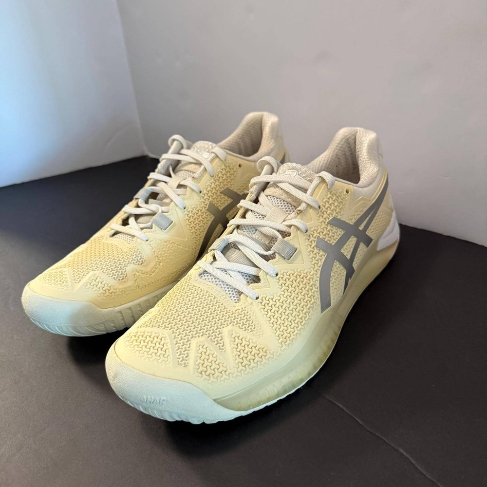 Asics Gel-Resolution 8 Womens Tennis Shoes Cream Silver 1042A072 Size 10 - Picture 8 of 16